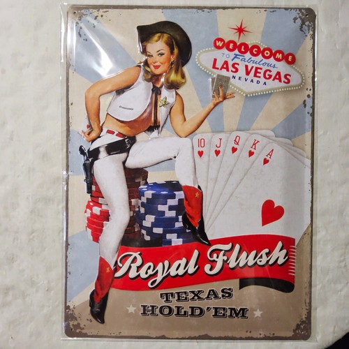 Blechschild royal flush las - royal,