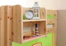 Einhängeregal Hochbett und Etagenbett Natur klein mit 2 Ablagefächern B-Ware