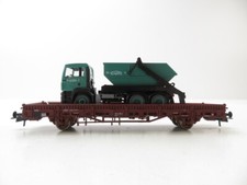 (ID1278) Roco 47847 H0 DC Rungenwagen DB mit LKW Kippcontainer "SCHWARZ BAU" OVP
