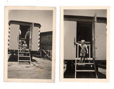 2× Vintage Foto Wohnwagen