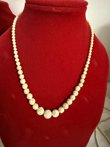 Creme perlenkette halskette - creme,