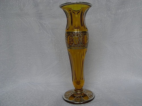 Kristallvase bernsteinfarben