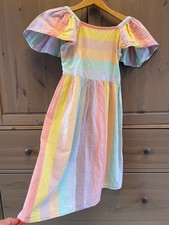Next Kleid Sommerkleid Einschulung Gr 128 134 kurzer Arm Regenbogen