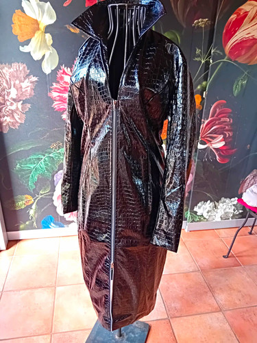 Damen kunstlederkleid - damen, xl