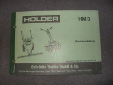 Betriebsanleitung Bedienungsanleitung Handbuch HOLDER Motorgerät HM3 1981