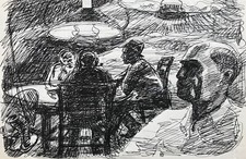 Karl Adser 1912-1995 Personen im Wirtshaus Restaurant Kneipe Lokal Dänemark