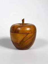 Deckeldose Dose Apfel Olivenholz Spanien oliv art 1980er