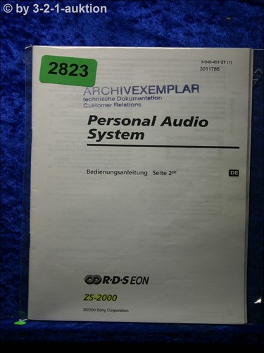 Sony bedienungsanleitung - bedienungsanleitung, zs