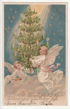  AK  Glückwunsch Weihnachten ,   Litho mit Engel und Weihnachtsbaum    1902