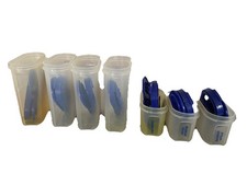 Tupperware 7er-Set Gewürz-Zwerge + Gewürz-Riesen, blau, gebraucht!