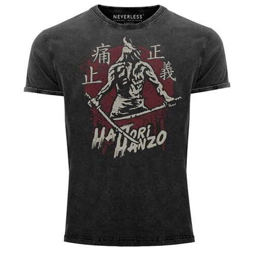 Mens vintage shirt samurai - shirt,