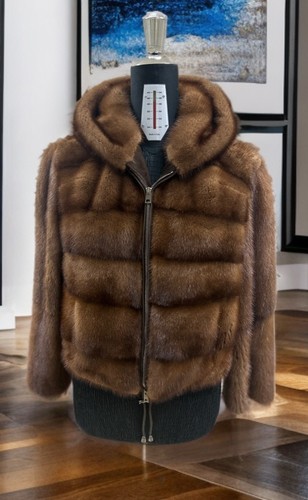 Demi nerz blazer mit kapuze - nerz,