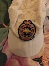 Vintage Polo Ralph Lauren Winter Cup Fancy Beige Baseball Cap Hat Leather Strap