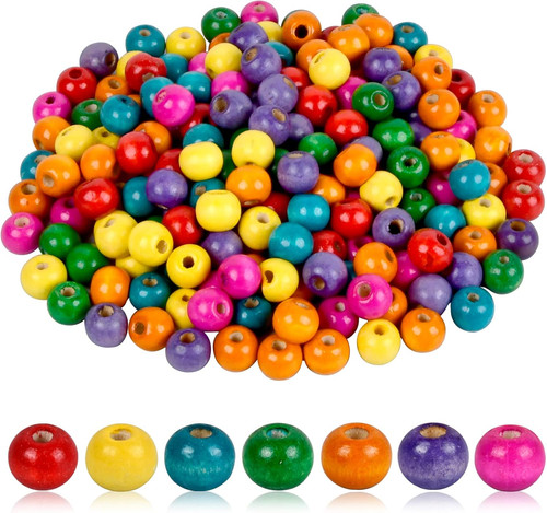 200 stück bunte holzperlen - 200,