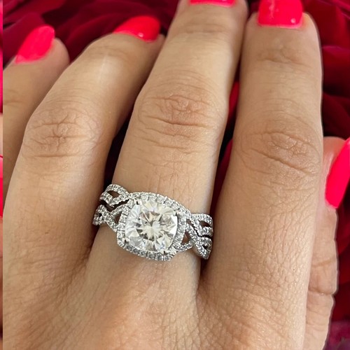 Kissen diamant halo - kt,