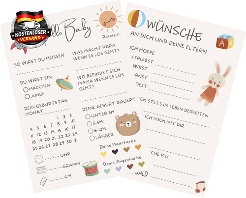 Babyparty spiele karten - -, 10