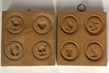 Antik 2xHolzmodel Springerle Model Backform  feine Handarbeit 8 runde Motive