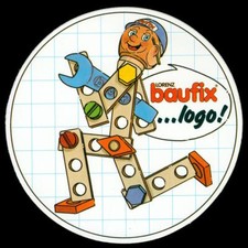 Werbe Aufkleber - Lorenz Baufix Spielzeug - 10x10cm - Vintage Reklame 70er 80er