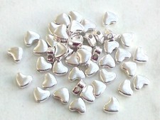 30x Metall Perlen Herz 6mm Spacer Zwischenperlen Hellsilber Schmuck Deko Basteln