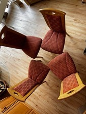 Esszimmerstühle 4er Buche Massivholz , Stoffpolster