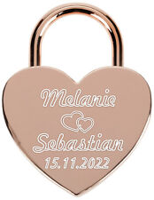 LIEBESSCHLOSS GRAVIERT MIT WUNSCHGRAVUR HERZ WUNSCHTEXT VALENTINSTAG GESCHENK❤