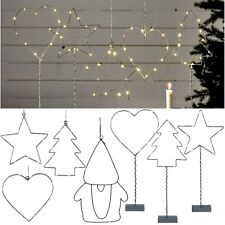 LED Fenster-Beleuchtung mit Draht-Lichterkette stehend o. hängend mit Batterie