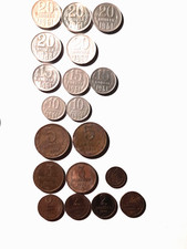 Münzen UdSSR, 1,2,3,5,10,15,20 Kopeken, Jahr 1930-1973