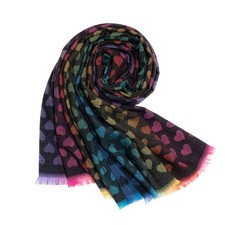 Damen Schal Schwarz mit bunte