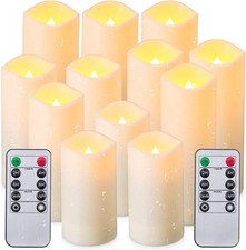 12er LED Kerzen Warmweiß Kerze Dekokerzen Timer Garten Flammenlose Flackernd