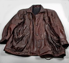 Vintage Cognac-Braun Echtlederjacke Gr. 58 – Utility-Parka