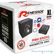 Renegade RBK550XL Verstärker Subwoofer 550 Watt Basspaket Auto Hifi Komplettset