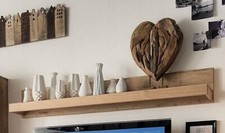 Wandboard 128cm Wildeiche Bianco Wandregal Vollholz massiv geölt