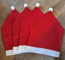 Stuhlhussen Stuhlbezug Mütze Stuhlabdeckung Nickolaus Weihnachten 4 Stück  -neu-
