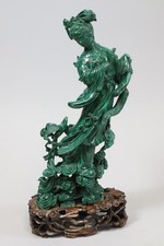 Guanyin chinesische Dame geschnitzte Malachit Figur China  (GV432)