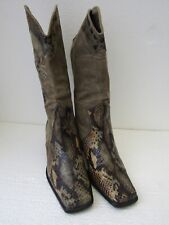 Brunella Stiefel, Cowboy Still Damen, Schlangenmuster, Leder, Top, Gr. 36,5