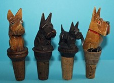 Alte Holz Zierkorken Hunde / 4