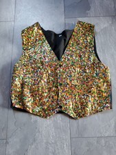 Pailettenweste Damen, Bunt Bestickt Mit Pailletten, L