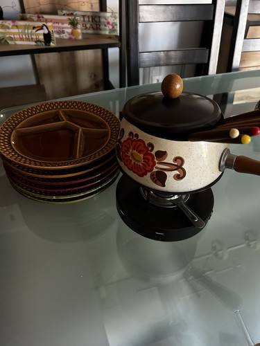 Vintage fondue set 70er jahre - vintage,