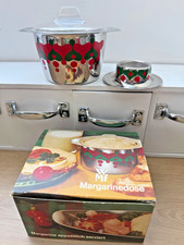 WMF Margarinedose Vintage mit Dekor und Kunststoffdeckel + passender Eierbecher