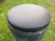 Premium Sitzkissen Sitzpolster Sitz Leder gelocht 60l Ölfass Werkstatt Garage 