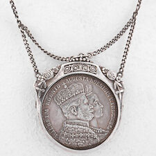 66 cm - Preußen Krönungstaler 1861 Wilhelm I. Silber 835 Collier Halskette