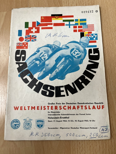 Sachsenring rennheft 1963 - sachsenring,