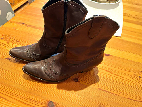 Damen leder stiefeletten braun - damen,