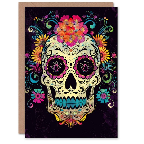 Geburtstagskarte sugar skull - geburtstagskarte,