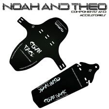 CLEAN FACE / BACK Front Rear Set Fender Schutzblech Mountain MTB Sattel Gabel SCHWARZ