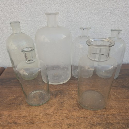 6er set glas - set, glas-apothekerflaschen