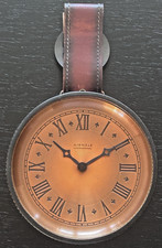 Seltene Kienzle Wanduhr mit Kupfer - Ziffernblatt und mit Lederband