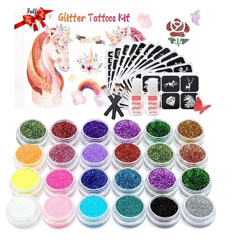 Glitzer tattoo set farben - 30,