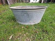 DDR alte Zinkwanne Oval, Deko
