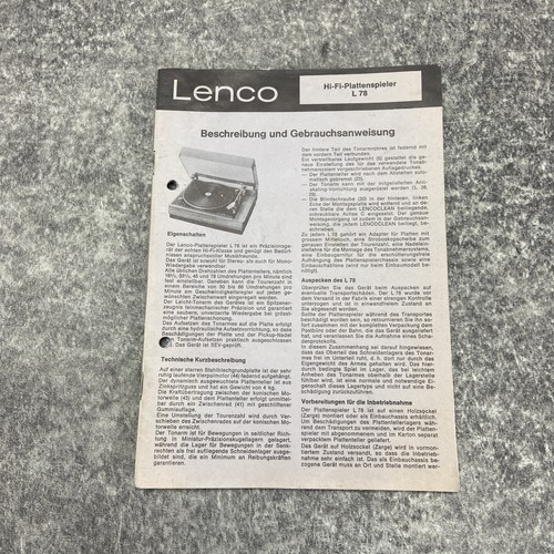 Original lenco l78 - original,